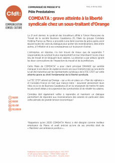 COMDATA : grave atteinte à la liberté syndicale chez un sous-traitant d’Orange
