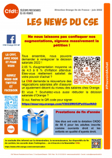 Direction Orange Ile de France – juin 2022 - Les News du CSE