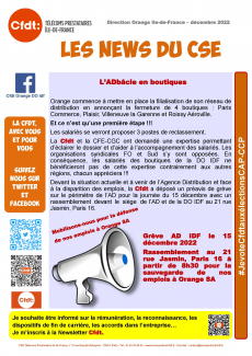 Les News du CSE - Direction Orange Ile-de-France – décembre 2022
