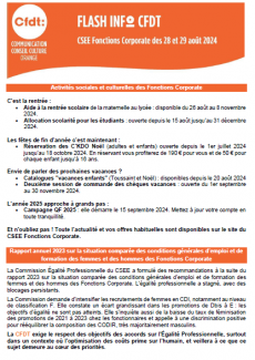 FLASH INFO CFDT CSEE Fonctions Corporate des 28 et 29 août 2024