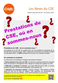 Les News du CSE Edition Spéciale - Direction Orange Ile-de-France – Novembre 2024