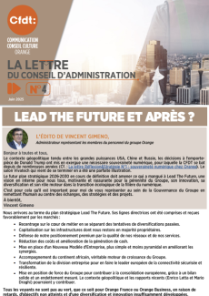 La LETTRE DU CONSEIL D’ADMINISTRATION N°4 LEAD THE FUTURE ET APRÈS ?