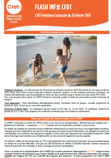 FLASH INFO CFDT CSEE Fonctions Corporate du 26 Février 2025