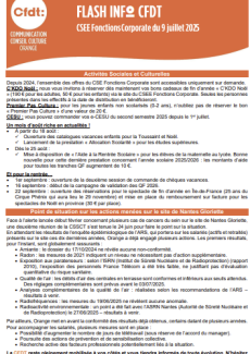 FLASH INFO du 9 juillet 2025