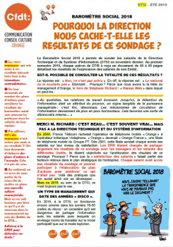 BAROMÈTRE SOCIAL 2018 pourquoi la direction nous cache-t-elle les resultats de ce sondage ?