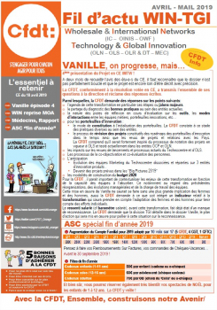 AVRIL - MAI  2019 Fil d’actu WIN-TGI