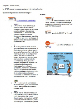 La CFDT vous propose ces quelques informations locales :