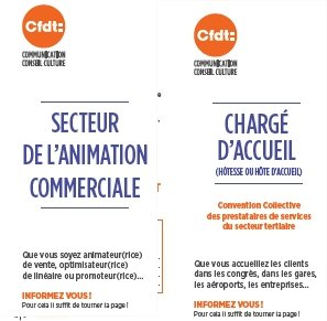 Plaquettes d’informations « chargé(e) d’accueil »  et « animation commerciale »