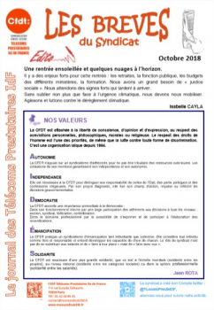 Les bréves du syndicat octobre 2018