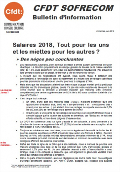 CFDT SOFRECOM Bulletin d’information