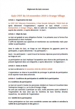 Quiz CFDT du 14 novembre 2019 à Orange Village