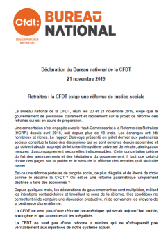 Retraites : la CFDT exige une réforme de justice sociale