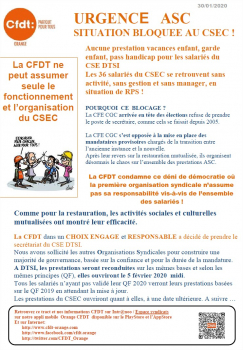 URGENCE ASC SITUATION BLOQUEE AU CSEC !