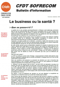 CFDT SOFRECOMBulletin d’information