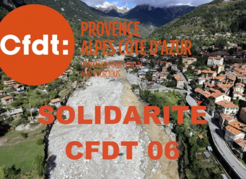 Solidarité intempéries CFDT Alpes Maritimes