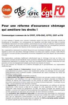 Pour  une  réforme  d’assurance  chômage  qui améliore les droits ! 