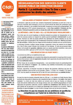 Réorganisation des services clients grand public en direction Orange - Partie 5 - La méthode "One to Move" pour contourner les droits des salariés