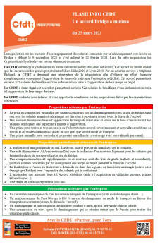 FLASH INFO CFDT Un accord Bridge à minima du 25 mars 2021