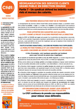 Réoganisation des services clients grand public en direction Orange - Partie 7 - Un syndicat défend les intérêts matériels et moraux des salariés