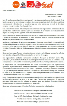 Courrier intersyndical NAO