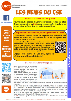 Les News du CSE - Direction Orange Ile de France – Juin 2021 