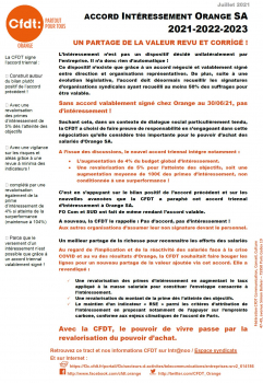 ACCORD INTÉRESSEMENT ORANGE SA 2021-2022-2023