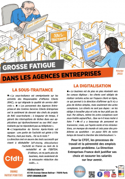 Grosse fatigue dans les agences entreprises