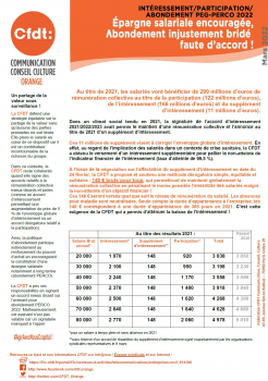 INTERESSEMENT / PARTICIPATION / ABONDEMENT PEG-PERCO 2022 : Epargne salariale encouragée, abondement injustement bridé, faute d'accord !