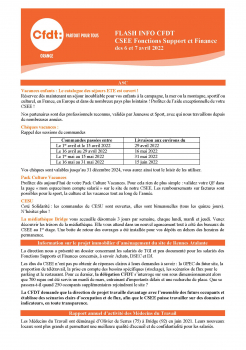 Flash Info CSE FSF des 6 et 7 avril 