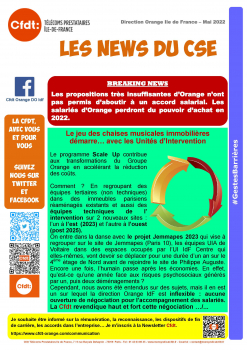 Direction Orange Ile de France – Mai 2022 - Les News du CSE