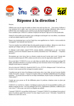 Réponse à la direction