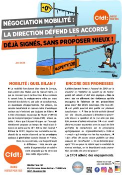 Négociation mobilité : la direction défend les accords déjà signés, sans proposer mieux !