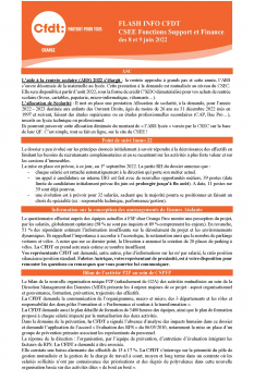 FLASH INFO CFDT CSEE - Fonctions Support et Finance des 8 et 9 juin 2022