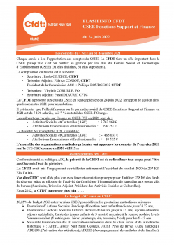 FLASH INFO CFDT CSEE Fonctions Support et Finance du 24 juin 2022