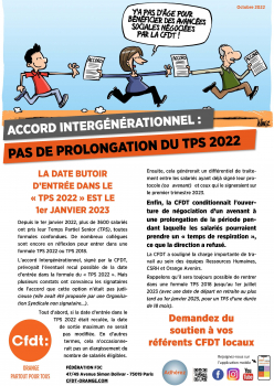 ACCORD INTERGENERATIONNEL : PAS DE PROLONGATION DU TPS 2022