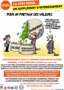 LA CFDT EXIGE : UN SUPPLEMENT D'INTERESSEMENT 