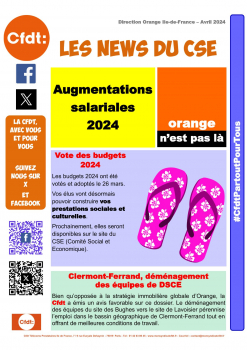 Les News du CSE - Direction Orange Ile-de-France – Avril 2024