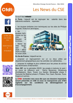 Les News du CSE - Direction Orange Ile-de-France – Mai 2024