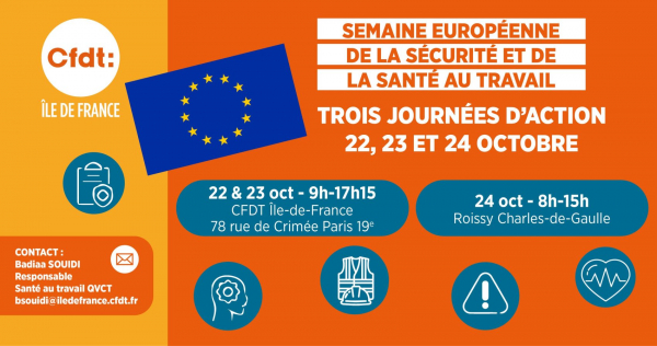 LA CFDT ÎLE-DE-FRANCE MOBILISÉE POUR GARANTIR LA SÉCURITÉ ET LA SANTÉ DES TRAVAILLEURS ET TRAVAILLEUSES FRANCILIENS !