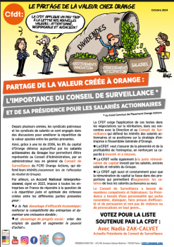 PARTAGE DE LA VALEUR CREEE A ORANGE