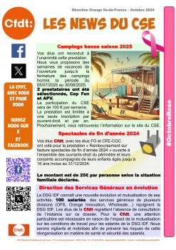 Les News du CSE - Octobre 2024