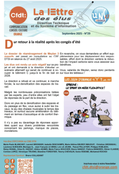 La lettre des élus DTSI – septembre 2025