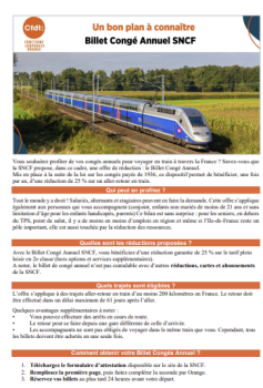 Billet Congé Annuel SNCF